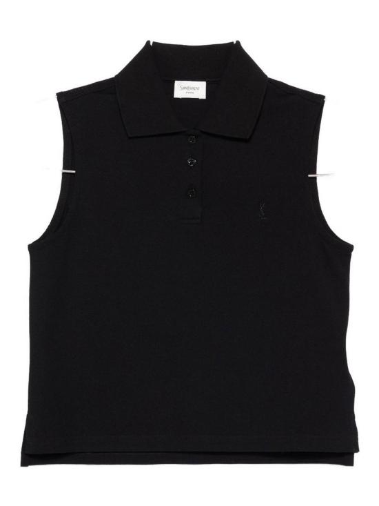 26SS 생로랑 폴로 티셔츠 862601Y37ZE1000 Black