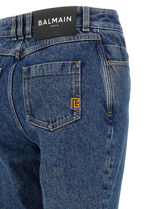 26SS 발망 스트레이트 팬츠 GF1MI070DG086EX Blue - BALMAIN