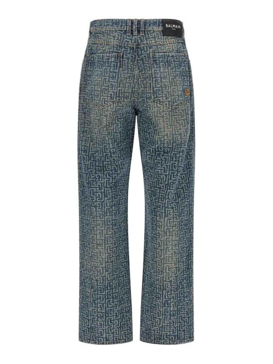 26SS 발망 스트레이트 팬츠 GH1ML135DG126AW Blue - BALMAIN