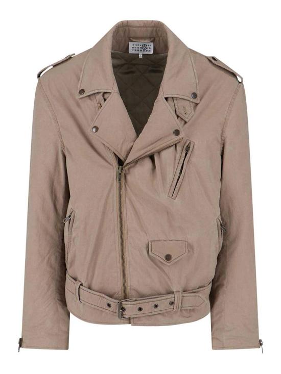 26SS MM6 메종마르지엘라 바이커 자켓 SH0AM0081M35741115 Beige