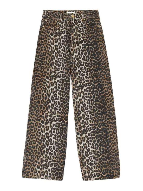 26SS 가니 레오파드 프린트 라리 진 A1100087859 Brown