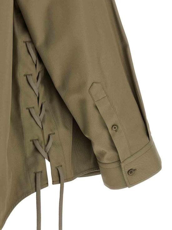 26SS 발렌시아가 레이스 업 셔츠 857835TTP089506 Green - BALENCIAGA