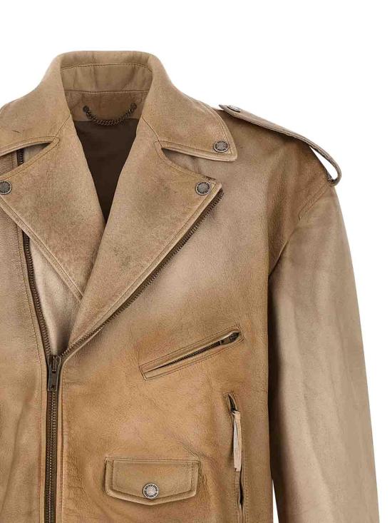 26SS 골든구스 가죽 자켓 GUP02535P00230415155 Beige - GOLDEN GOOSE