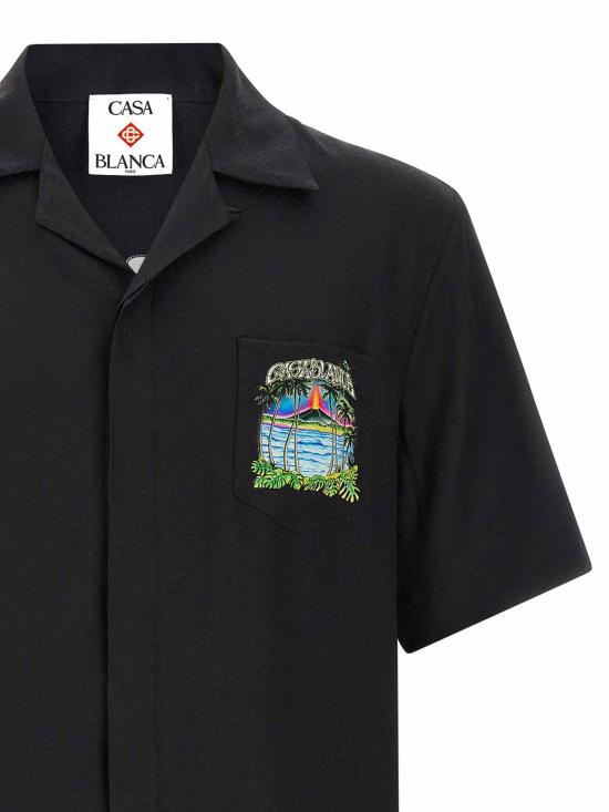 26SS 카사블랑카 반팔 셔츠 MSP26SH00309 Black - CASABLANCA