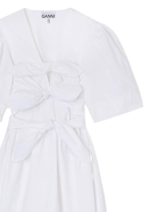 26SS 가니 코튼 보우 밴드 미니 드레스 A1030195151 White - GANNI