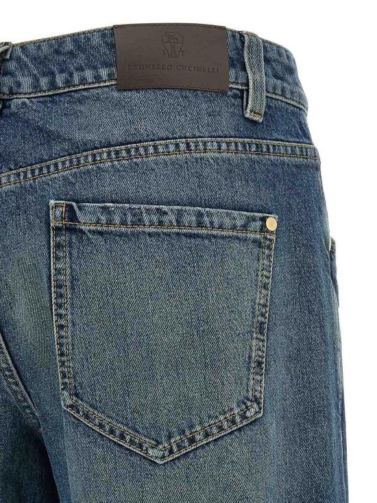 26SS 브루넬로 쿠치넬리 스트레이트 팬츠 MA095P4050C9039 Blue - BRUNELLO CUCINELLI