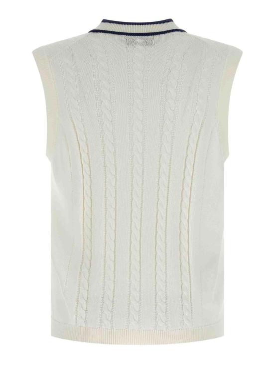 26SS 브루넬로 쿠치넬리 케이블 니트 베스트 M28707917TCGE43 White - BRUNELLO CUCINELLI