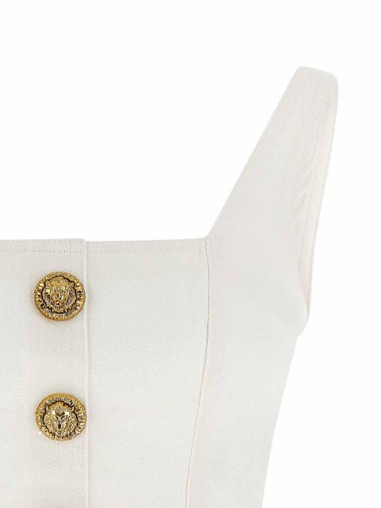 26SS 발망 민소매 티셔츠 GF1AD214DG140FC White - BALMAIN