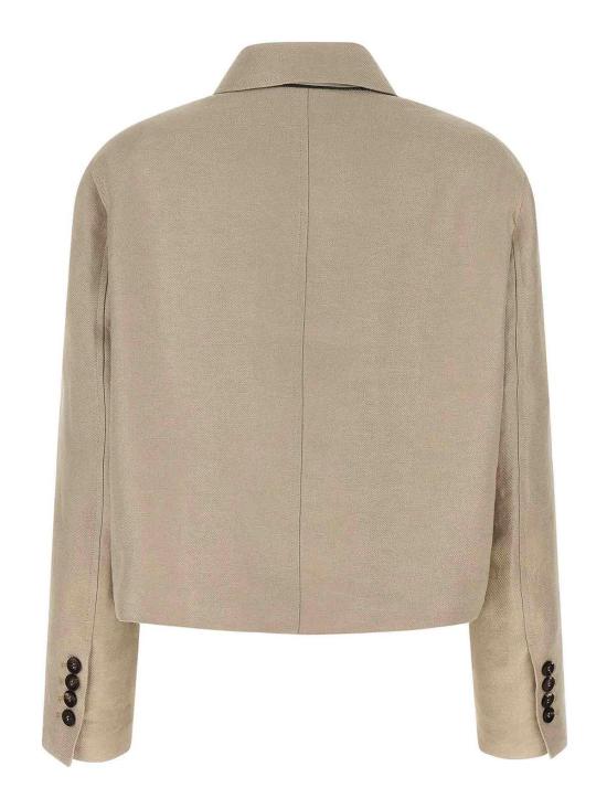 26SS 브루넬로 쿠치넬리 리넨 다이어고널 재킷 MH5277581C9272 Beige - BRUNELLO CUCINELLI