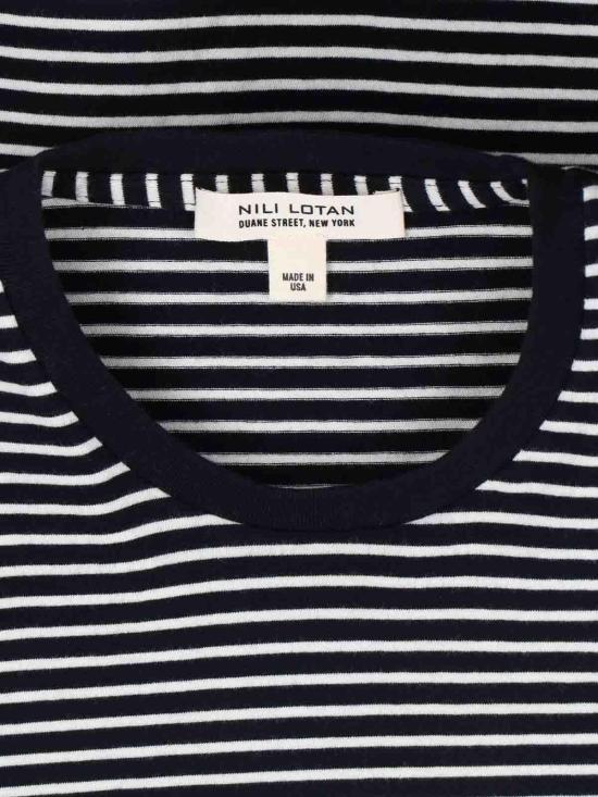 26SS 닐리로탄 반팔 티셔츠 11463K217BLACKIVORYSTRIPE Black - NILI LOTAN
