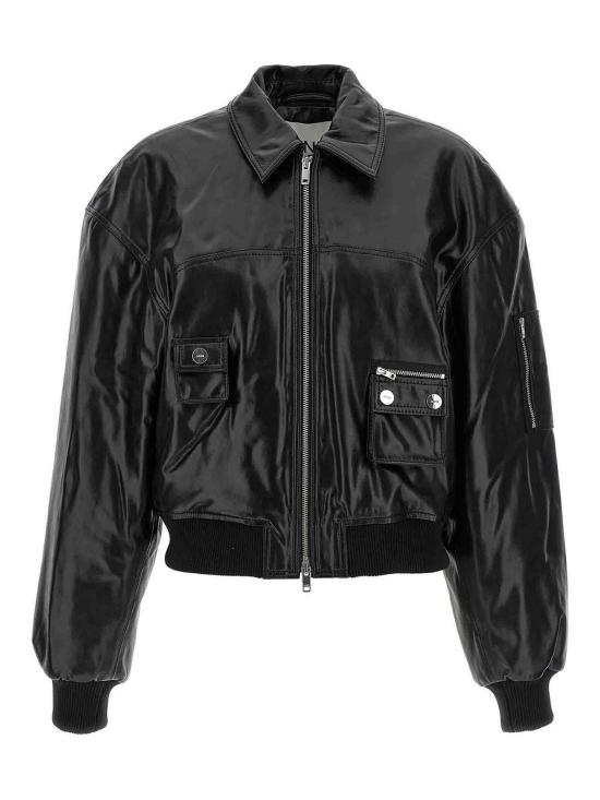 26SS 가니 7093 퓨쳐 리사이클 레더 봄버 자켓 A1010059099 Black - GANNI