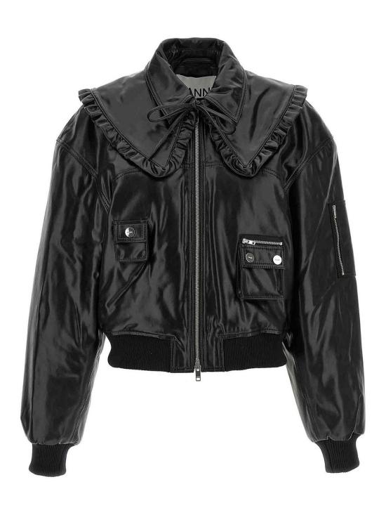 26SS 가니 7093 퓨쳐 리사이클 레더 봄버 자켓 A1010059099 Black