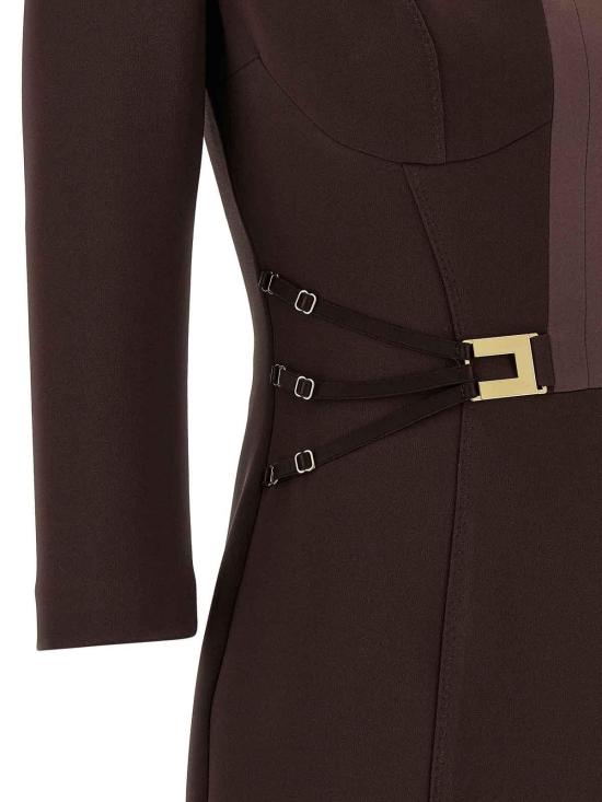 26SS 엘리자베타프랜치 미디 스커트 AB86961E2644 Brown - ELISABETTA FRANCHI