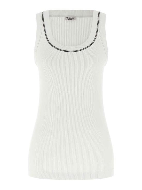 26SS 브루넬로 쿠치넬리 민소매 티셔츠 MG902BW710C159 White