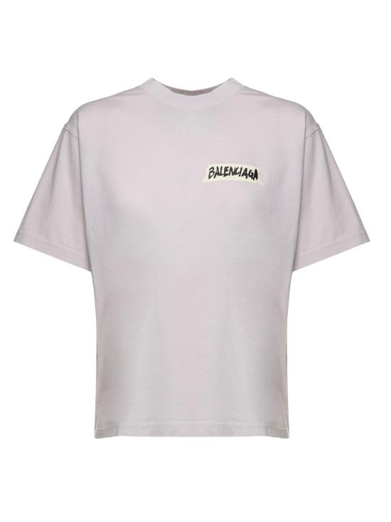 25FW 발렌시아가 마스킹 테이프 티셔츠 850990 TTVL69012 Dirty White