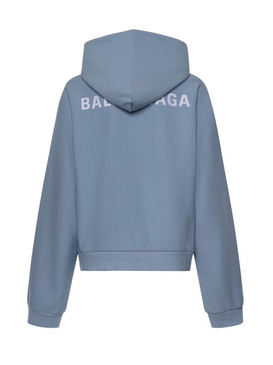 25FW 발렌시아가 백 집업 후드 851236 TTVJ24773 LIGHT BLUE WHITE - BALENCIAGA