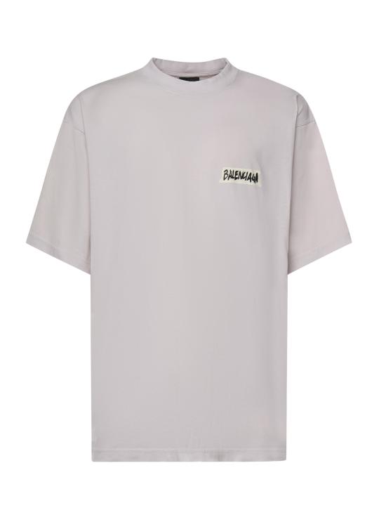 25FW 발렌시아가 마스킹 테이프 티셔츠 미디움 핏 764235 TTVL69012 Dirty White