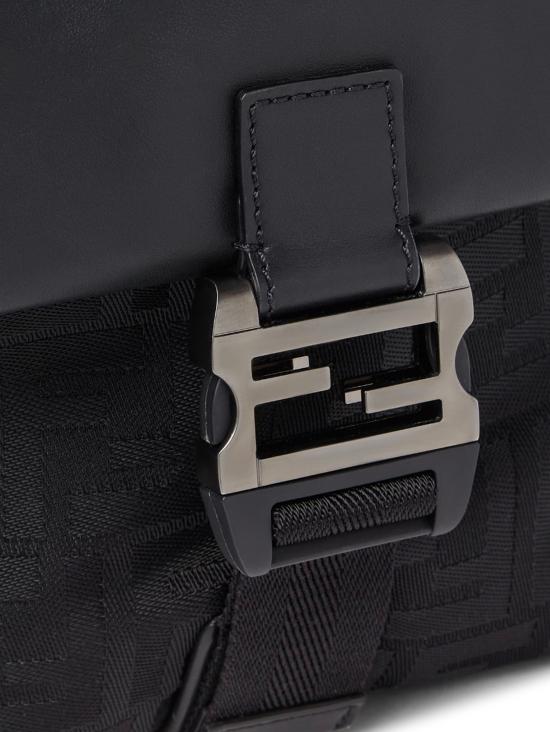 26SS 펜디 플럭스 레더 FF 나일론 크로스백 7VA673 AVC6F0SAJ BLACK - FENDI