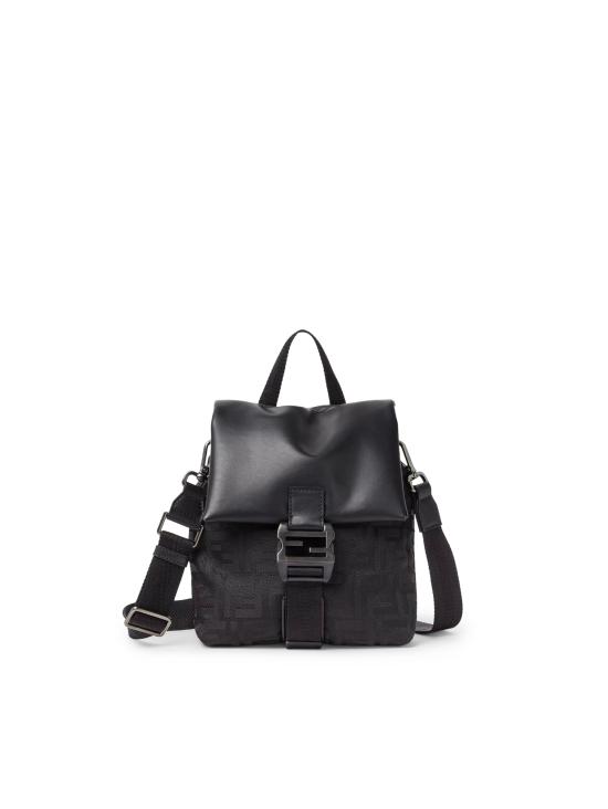 26SS 펜디 플럭스 레더 FF 나일론 크로스백 7VA673 AVC6F0SAJ BLACK