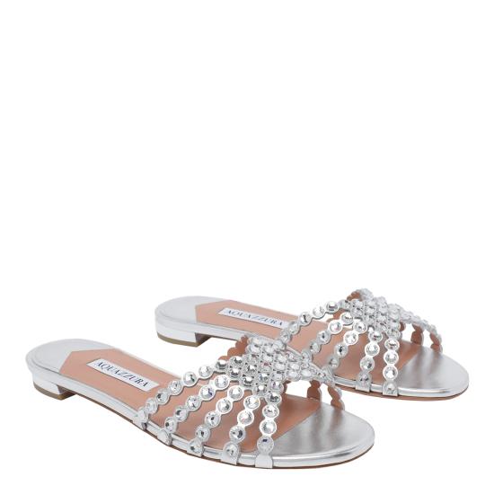26SS 아쿠아주라 샌들 TQLFLAS3 NPLCCC Silver - AQUAZZURA