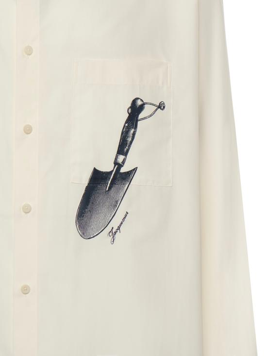 25FW 자크뮈스 긴팔 셔츠 SHM00605AW00691 3GR BLUE SHOVEL PLACEMENT - JACQUEMUS