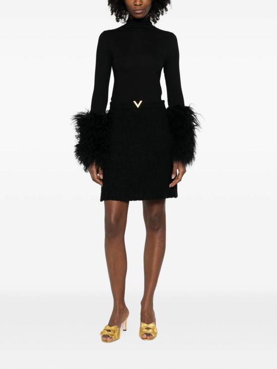 26SS 발렌티노 가라바니 미디 스커트 BRAEH09VM0NO Black - VALENTINO GARAVANI