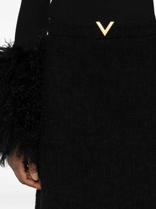 26SS 발렌티노 가라바니 미디 스커트 BRAEH09VM0NO Black - VALENTINO GARAVANI
