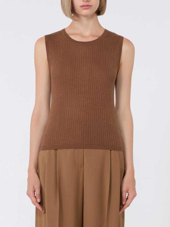 25FW 막스마라 스튜디오 민소매 티셔츠 252636616165E15 Beige - MAX MARA STUDIO