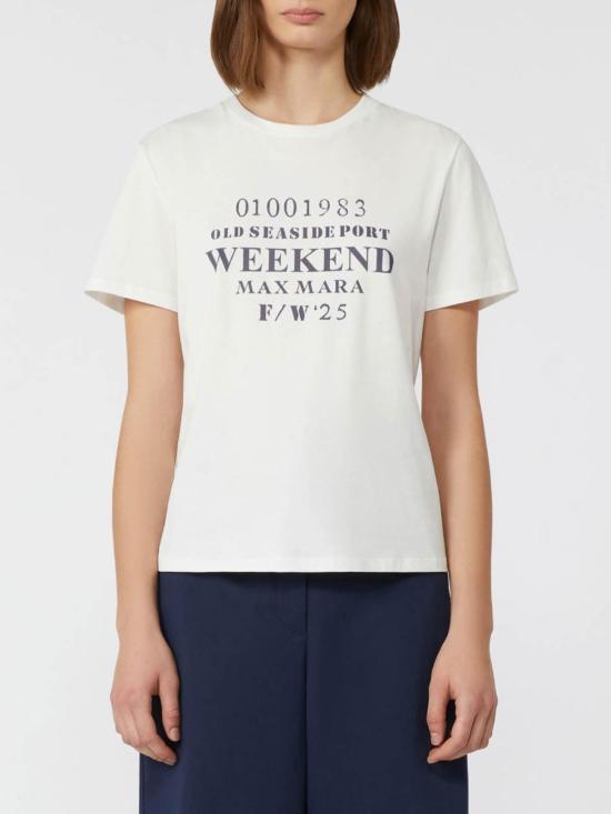 25FW 위켄드막스마라 반팔 티셔츠 252597603165E15 White - WEEKEND MAX MARA