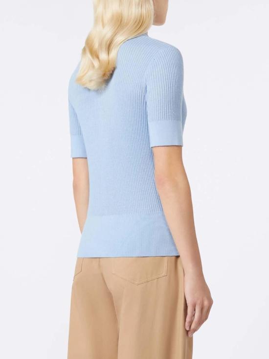 25FW 막스마라 스튜디오 반팔 티셔츠 252636604165E15 Blue - MAX MARA STUDIO