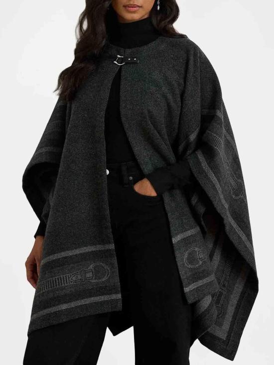 25FW 랄프 로렌 BLTNG 자카드 울 블렌드 판초 454960134004 Black - RALPH LAUREN