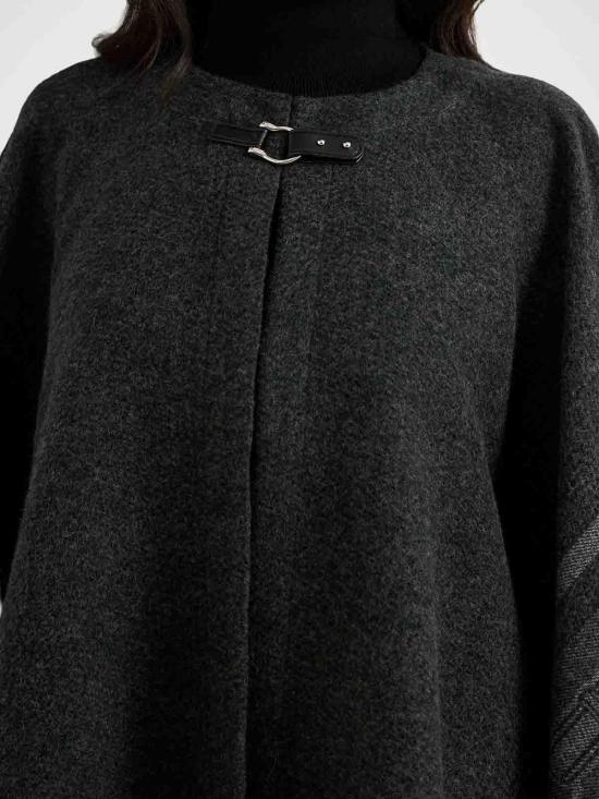 25FW 랄프 로렌 BLTNG 자카드 울 블렌드 판초 454960134004 Black - RALPH LAUREN