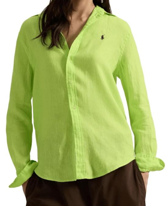 26SS 폴로 랄프로렌 포니 자수 리넨 셔츠 (211970730009) 211970730 Green - POLO RALPH LAUREN
