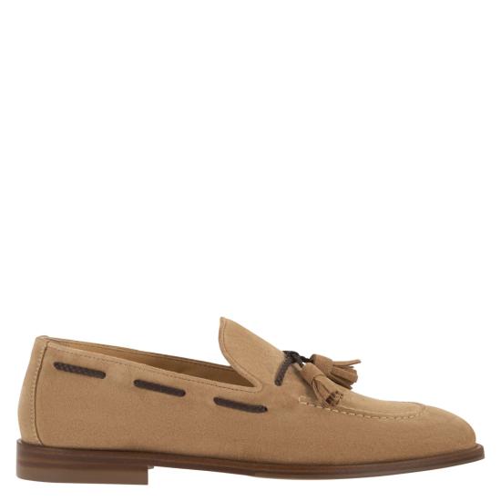 26SS 브루넬로 쿠치넬리 태슬 스웨이드 소프트 로퍼 MZUCCLB744 BEIGE