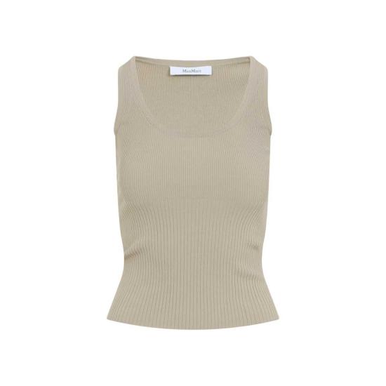  막스마라 민소매 티셔츠 Max Mara Ghiro 니트 탱크탑 베이지 - MAX MARA