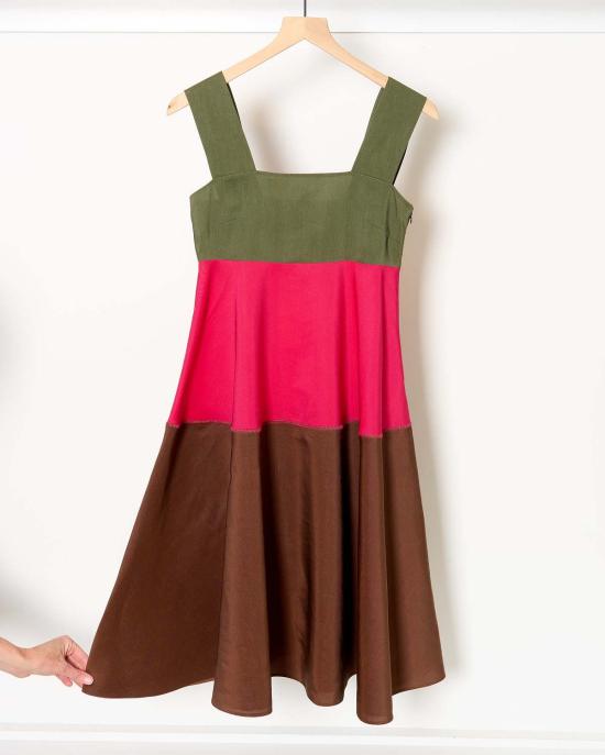  마르니 미디 원피스 티어드 스커트 드레스 - MARNI