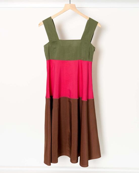  마르니 미디 원피스 티어드 스커트 드레스