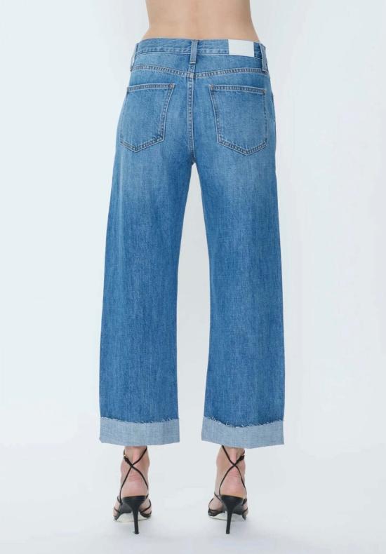  피스톨라 데님 팬츠 케이시 미드라이즈 커프드 보이프렌드 진 라구나 - PISTOLA