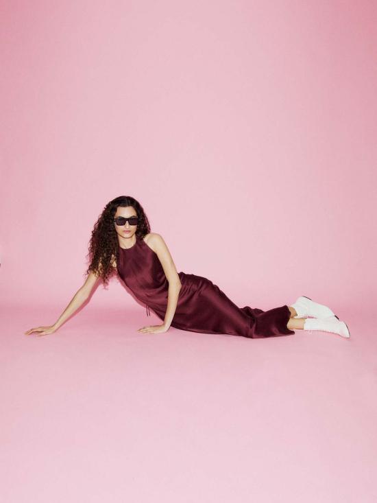  실크 런드리 롱 원피스 롱 홀터 드레스 - SILK LAUNDRY