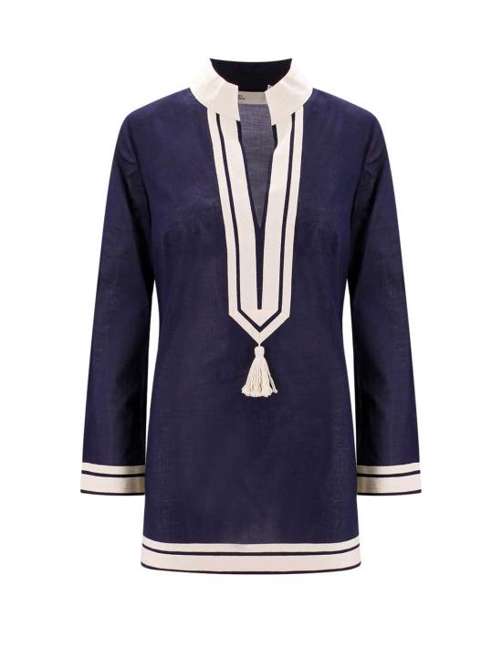  토리버치 블라우스 코튼 토리 튜닉 블루