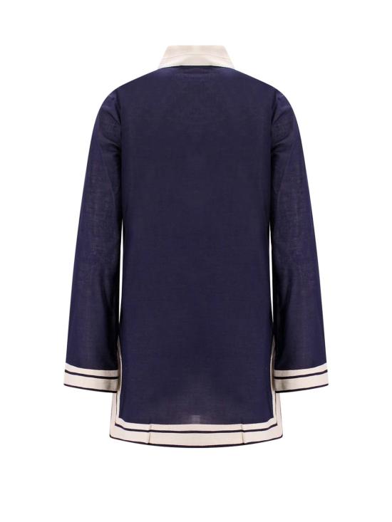  토리버치 블라우스 코튼 토리 튜닉 블루 - TORY BURCH