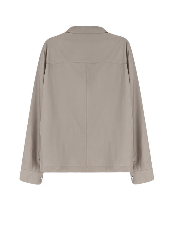  브루넬로 쿠치넬리 긴팔 셔츠 Brunello Cucinelli 실크 블렌드 셔츠 카키 - BRUNELLO CUCINELLI