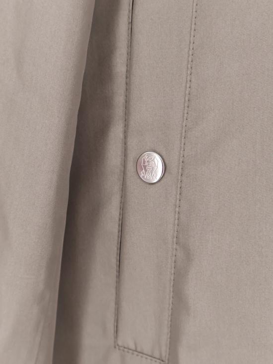  브루넬로 쿠치넬리 긴팔 셔츠 Brunello Cucinelli 실크 블렌드 셔츠 카키 - BRUNELLO CUCINELLI