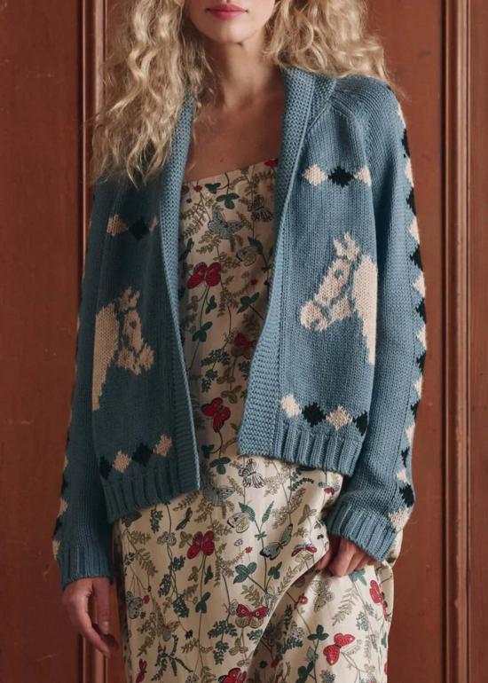  더 그레이트 가디건 그레이트. 스테이블 카디건 블루 - THE GREAT