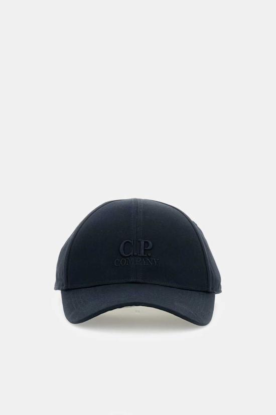  씨피 컴퍼니 모자 C.P. Company 개버딘 로고 캡 블루 - C.P. COMPANY