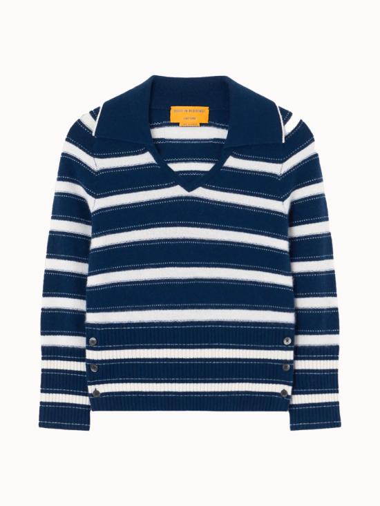  게스트 인 레지던스 긴팔 티셔츠 포트 폴로 탑 네이비 콤보