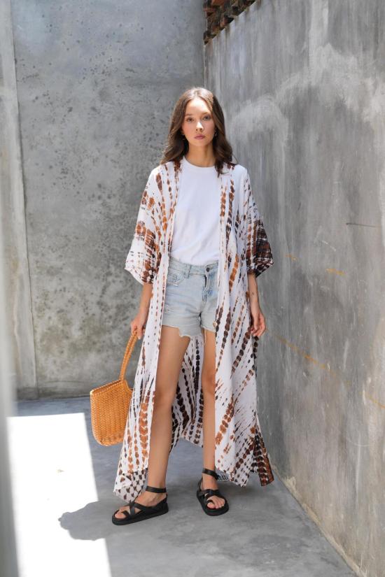  Pink Haley 라운지 웨어 핑크 헤일리 사라 핸드다이드 기모노 - PINK HALEY