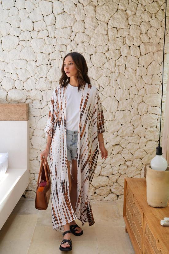  Pink Haley 라운지 웨어 핑크 헤일리 사라 핸드다이드 기모노 - PINK HALEY