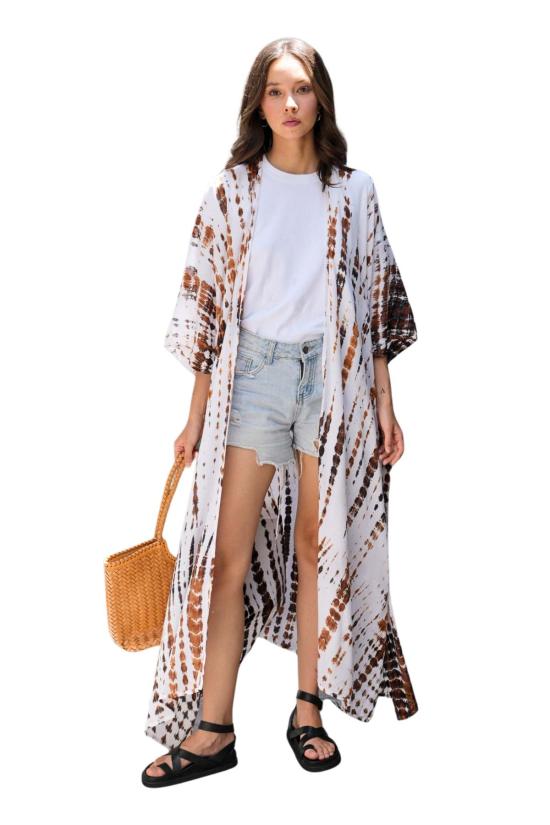  Pink Haley 라운지 웨어 핑크 헤일리 사라 핸드다이드 기모노 - PINK HALEY