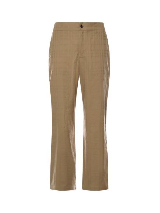  버버리 스트레이트 팬츠 체크 코튼 팬츠 베이지